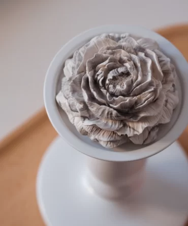 Piwonia - Szaro-biała